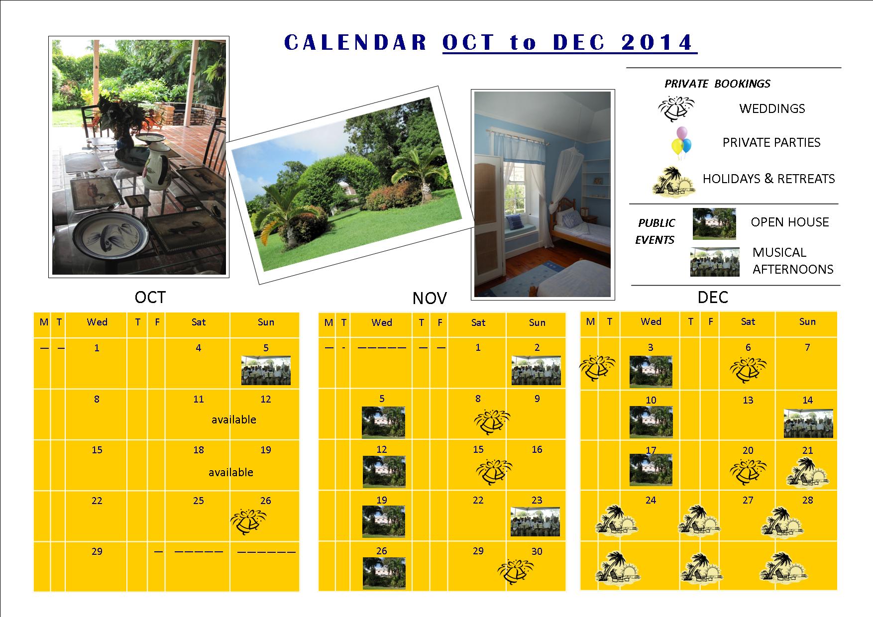 calendar 2014 oct - dec